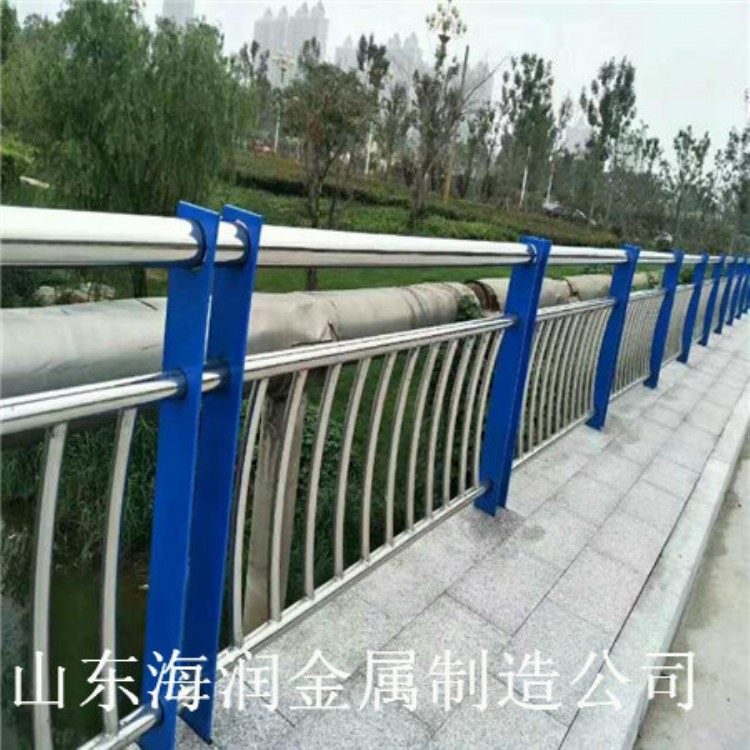 不锈钢复合管护栏立柱-江苏桥梁304不锈钢护栏-河道桥梁护栏款式新颖