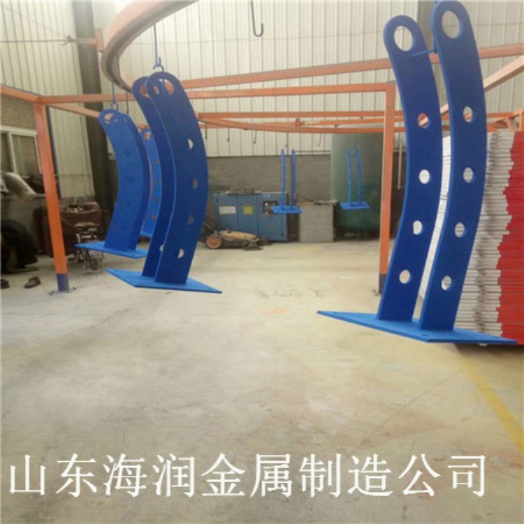 不锈钢复合管护栏立柱-河南碳钢喷塑隔离栏杆-河道桥梁护栏款式新颖