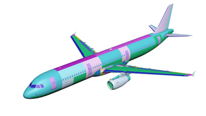 空中客车A321的3D模型。 资料来源：汉莎航空