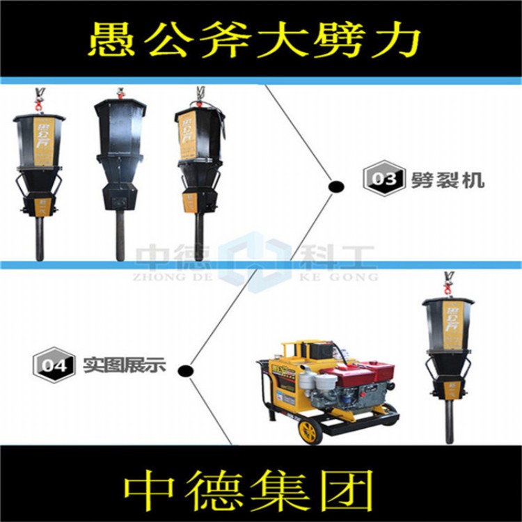 矿山禁止放炮用劈裂机破石新方法-采石场荒料开采矿山机器劈裂机