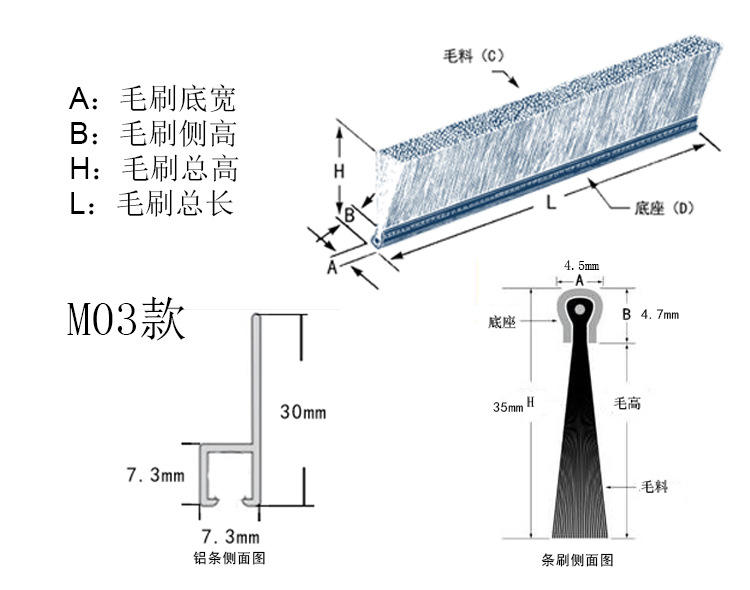 门框密封毛刷条