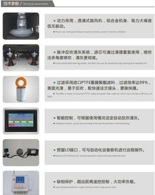 抛光打磨粉尘收集 集尘机 表面抛光除锈打磨脉冲反吹工业集尘机示例图16