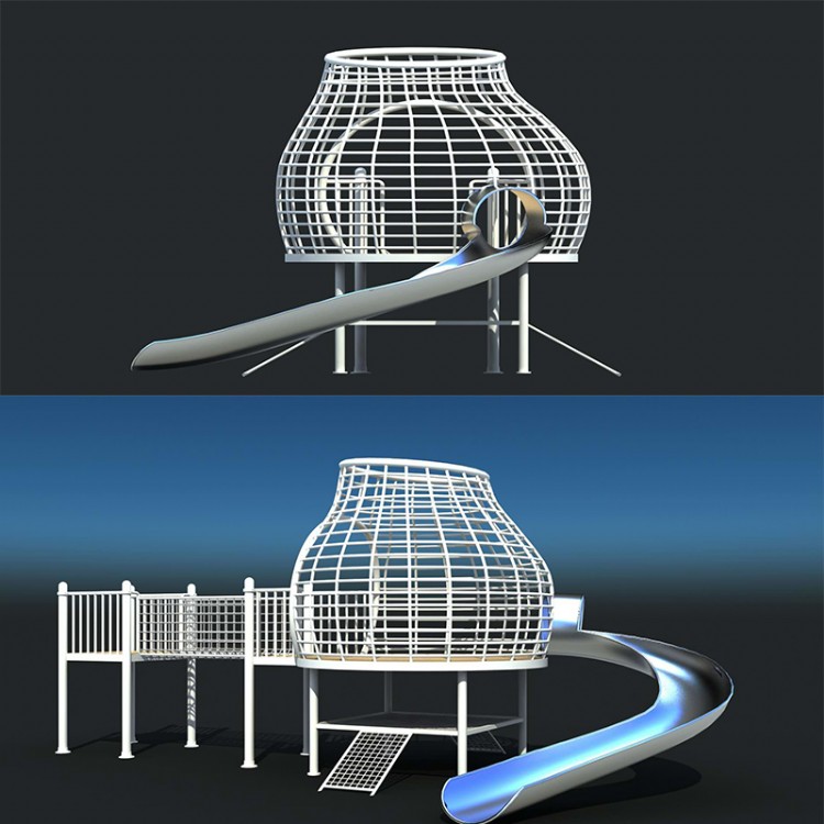 鑫睿淇户外不锈钢滑梯 大型户外儿童滑梯生产厂家