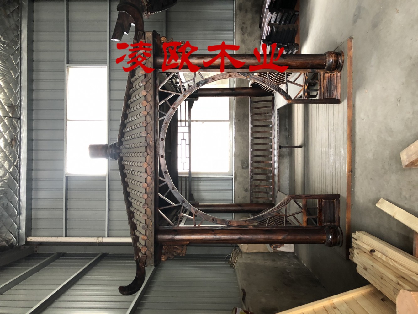 凌欧木业 石家庄木凉亭制作牙签 古建凉亭结构 古建凉亭