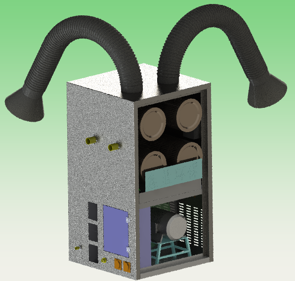 鑫蓝大嘴巴焊烟除尘设备3D图